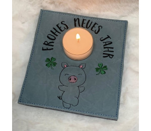 Stickdatei - ITH Kerzenteppich Tasche Schwein